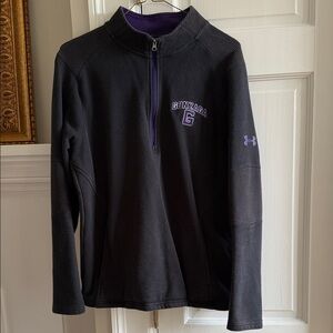 Under Armour Black Quarter-Zip Pullover with Purple Gonzaga Logo